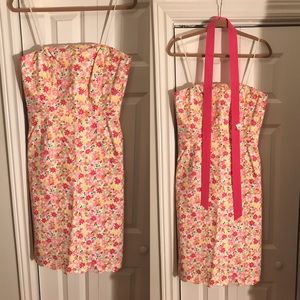 Lilly Pulitzer strapless dress.  White label.